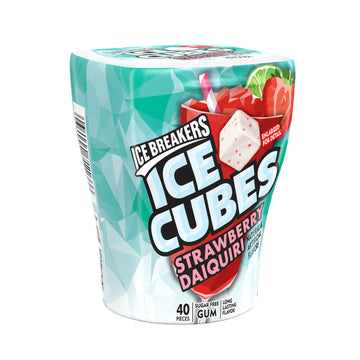 Ice Breakers Ice Cubes Strawberry Daiquiri 3.24 oz, Bote con 40 chicles sin azúcar