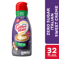 Coffee Mate Italian Sweet Creme (Zero Sugar) Crema para Café Creamer, 32 fl oz