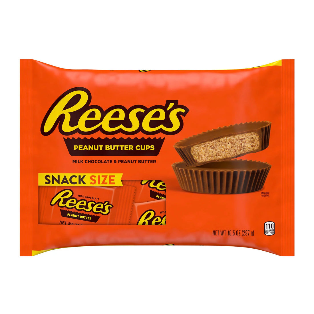 Reese's Milk Chocolate Snack Size Peanut Butter Cups Candy, 9.5 oz