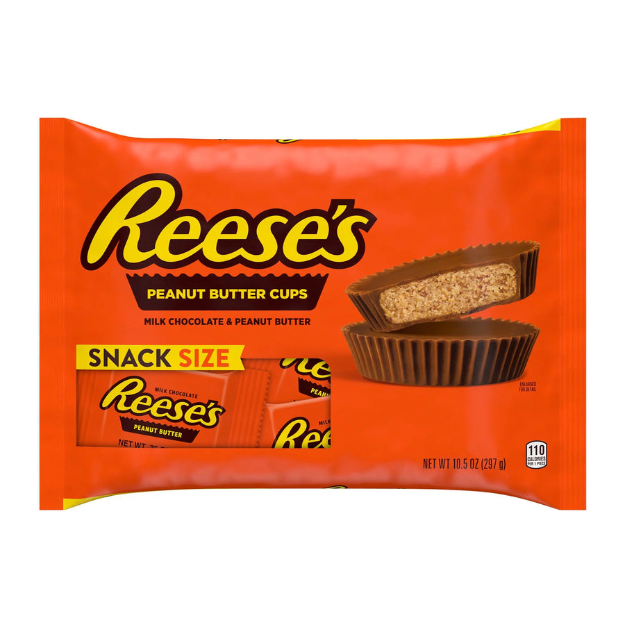 Reese's Milk Chocolate Snack Size Peanut Butter Cups Candy, 9.5 oz