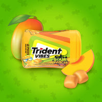 Trident Vibes SOUR PATCH KIDS Tropical Peach Mango Sugar Free Gum, Bote 40 chicles