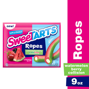 SweeTARTs Watermelon Berry Collision Ropes Candy, 9 oz