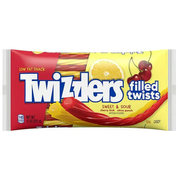 Twizzlers Filled Twists Sweet & Sour Chewy Candy Cherry & Citrus 11oz
