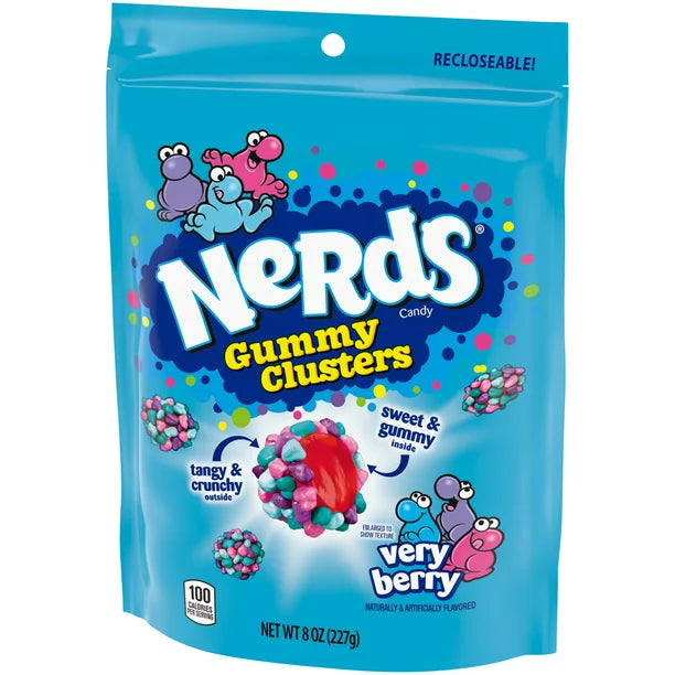 Nerds Gummy Clusters, Very Berry Candy, 8 oz Bag