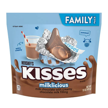 Hershey's Kisses Milklicious Milk Chocolate Candy, Family Pack 15 oz
