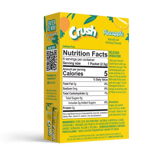 Crush Pineapple Drink Mix (6 paquetitos)