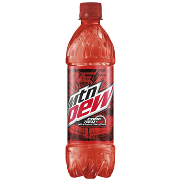 Mountain Dew Code Red (Cereza) Soda, 16.9 oz botella
