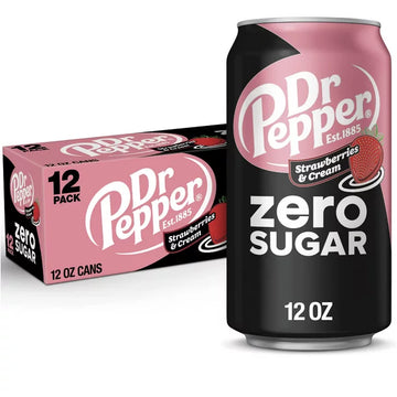 Dr. Pepper Strawberries & Cream Zero Sugar, 12 oz Lata