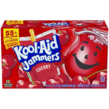 Kool Aid Jammers Cherry Drink (caja con 10 Bolsitas de Jugo de 6 oz)