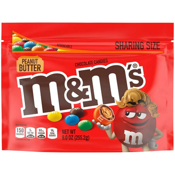 M&M's Peanut Butter Milk Chocolate Candy, Sharing Size - 9 oz Bag