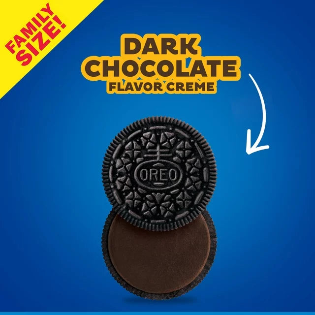 OREO Dark Chocolate Cookies, Family Size, 17 oz