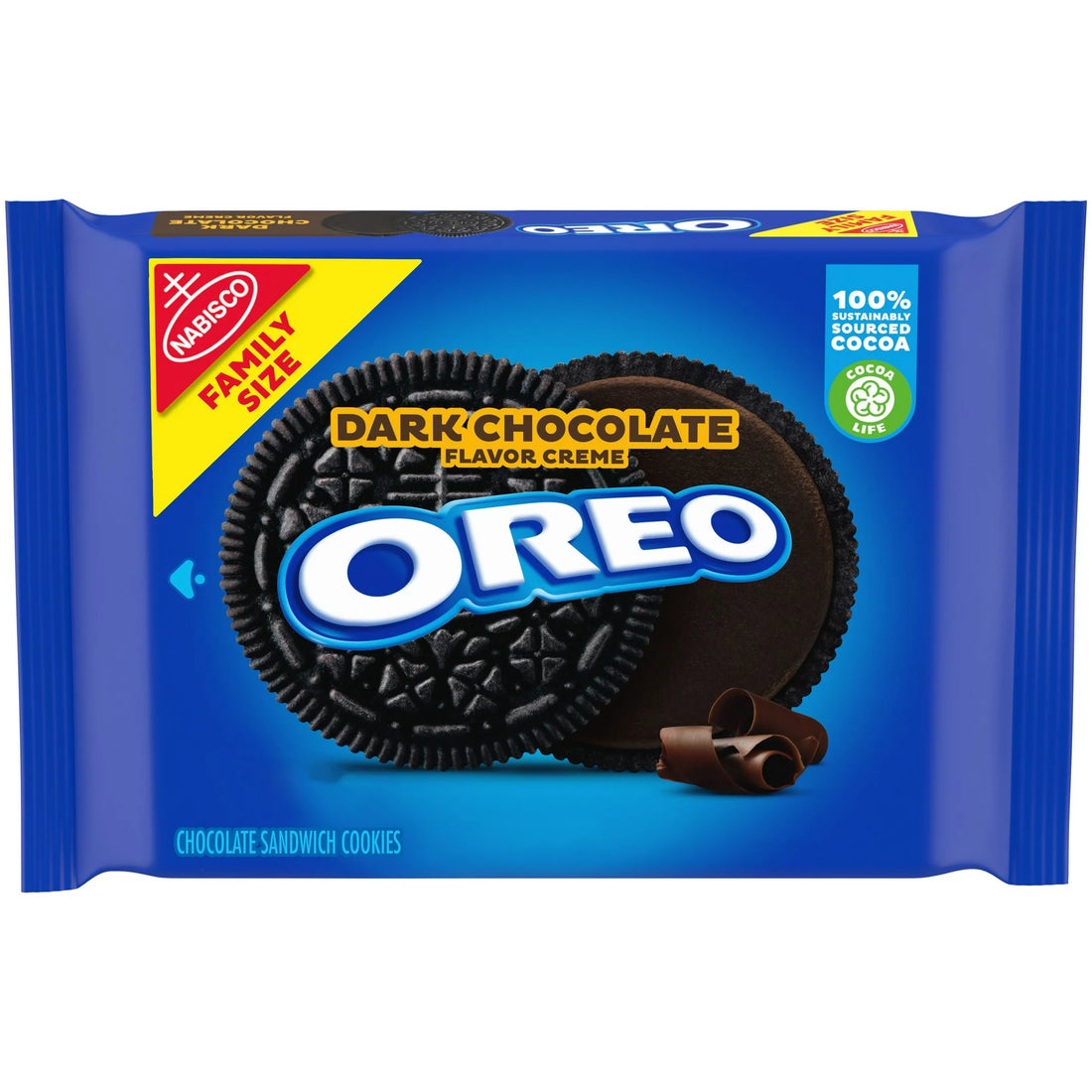 OREO Dark Chocolate Cookies, Family Size, 17 oz