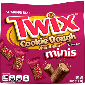 Twix Minis Cookie Dough Milk Chocolate Bars, Sharing Size - 7.7 oz