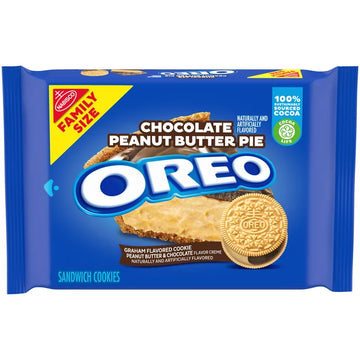 OREO Chocolate Peanut Butter Pie Sandwich Cookies, Family Size, 17 oz