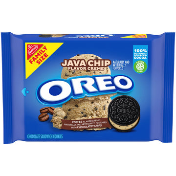 OREO Java Chip Flavored Creme Chocolate Sandwich Cookies, Family Size, 17 oz